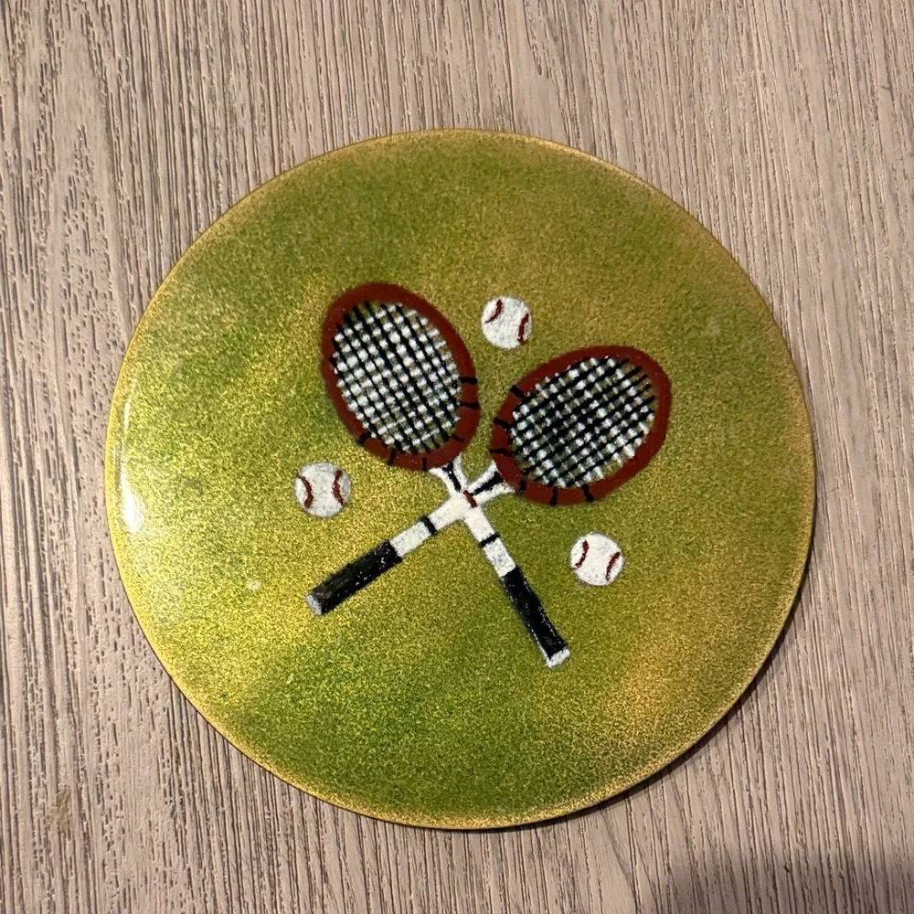 Green Tennis-Themed Decorative Plate Picture Frame